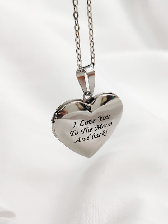 Theodora's Jewellery Halskette mit Design Herz aus Stahl