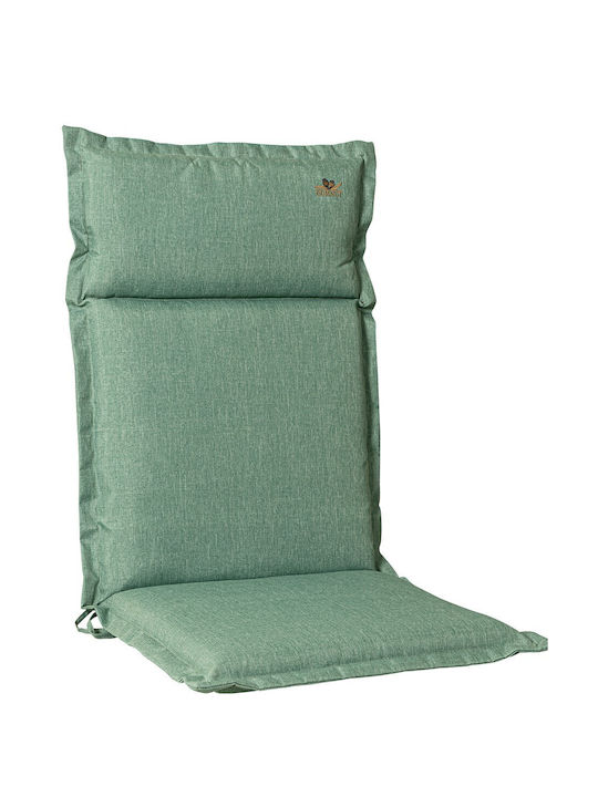 Lianos Waterproof Garden Chair Cushion with Back Green 114x46cm.