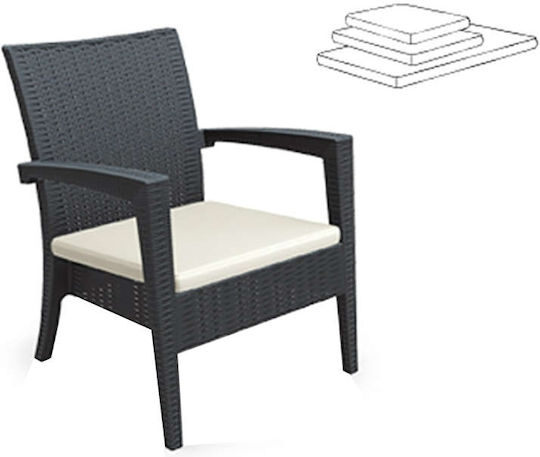 Zita Plus Miami Ecru Garden Chair Cushion 117x54cm