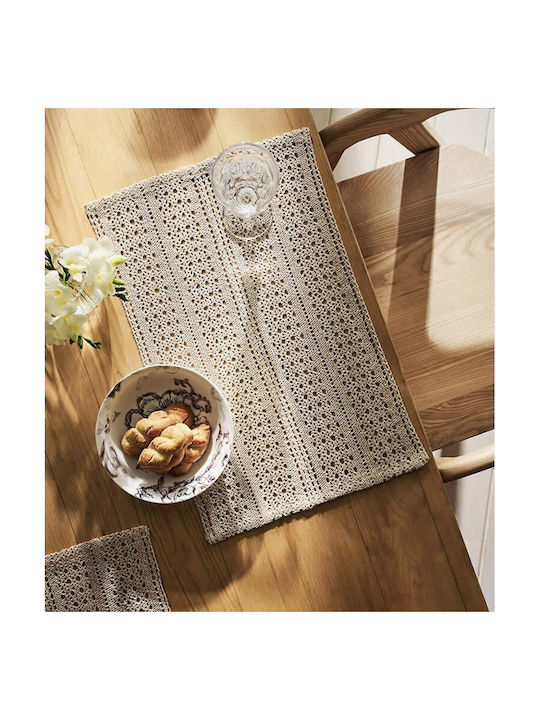 Gofis Home Platzdeckchen Stoff Beige 50x32cm 1Stück