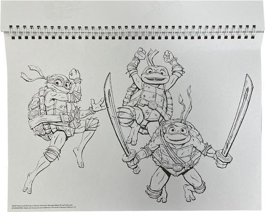 Gim Zeichenblock 23x33 40 Blätter + Ninja Turtles Film Aufkleber 334-27416