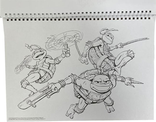Gim Zeichenblock 23x33 40 Blätter + Ninja Turtles Film Aufkleber 334-27416