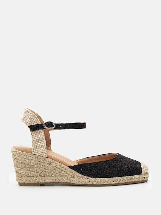 Luigi Women's Fabric Platform Espadrilles Black