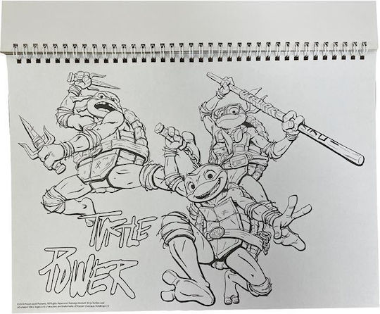 Gim Zeichenblock 23x33 40 Blätter + Ninja Turtles Film Aufkleber 334-27416