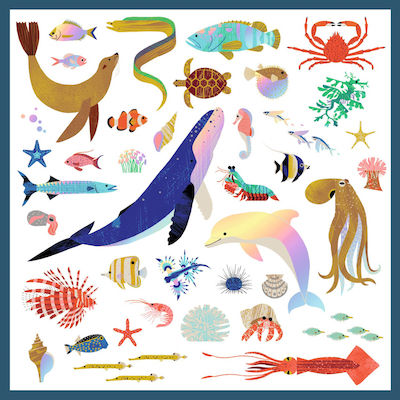 Djeco Stickers for Children 4++ Years Ocean