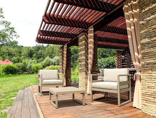 Zita Plus Mykonos Καρέκλας Κήπου Εκρού 38x65εκ.