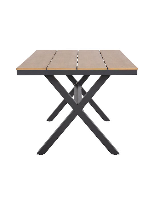 Masa pentru spații exterioare Polywood cu schelet din aluminiu Tawnee Cărbune de lemn 150x89.5x73buc