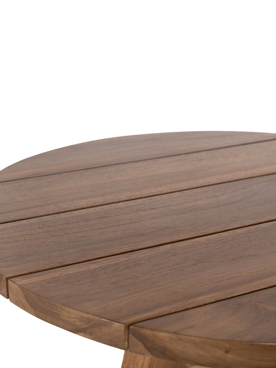 Leo Sitting Room Outdoor Free Standing Wood Table Natural 60x60x75cm