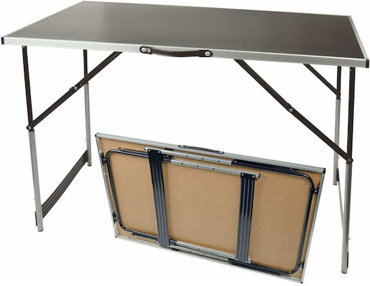 70111 Outdoor Bar Foldable Table with Plastic Surface and Aluminum Frame Black 100x60x94cm