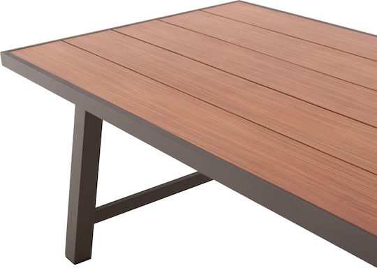 Outdoor Dinner Free Standing Aluminum Table Ecru 240x105x75cm