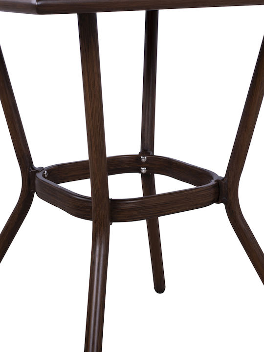 Tisch Café für kleine Außenbereiche Stabil Moses Brown 70x70x65cm