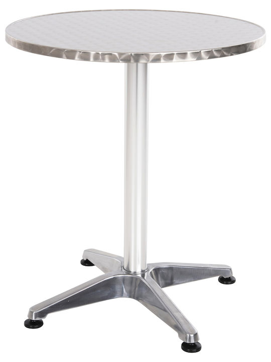 Frodo Outdoor Dinner Aluminum Table Silver 60x60x70cm