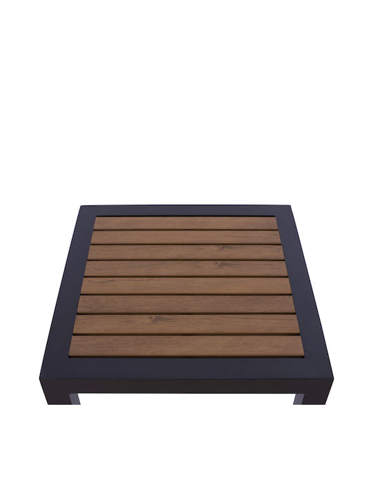 Sabra Auxiliary Outdoor Table with Polywood Surface and Aluminum Frame Gray 45x45x45.5cm