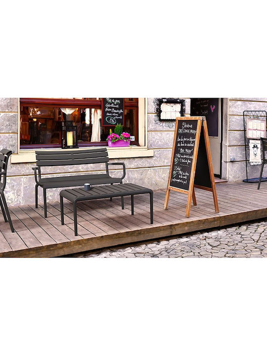 Paris Sitting Room Outdoor Polypropylene Table Black 90x50x40cm