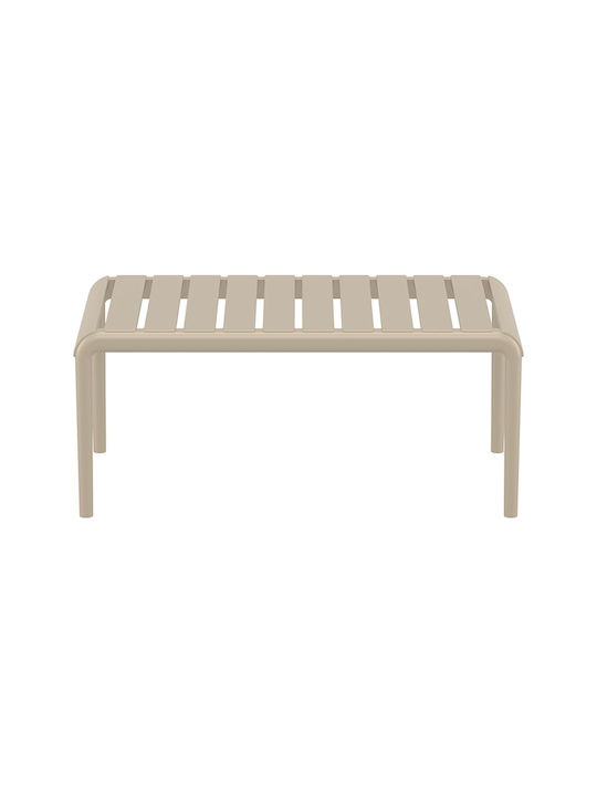 Sitting Room Table for Small Spaces Made of Polypropylene Paris Taupe 90x50x40cm