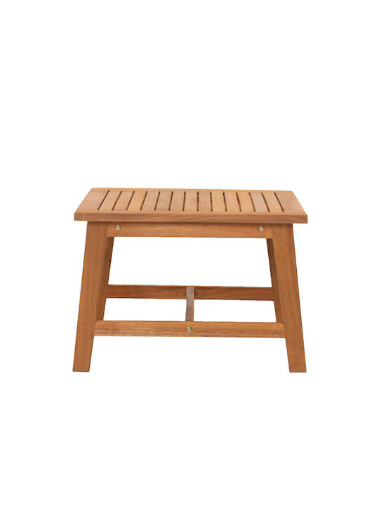 Auxiliary Table for Small Outdoor Spaces Made of Acacia Edgar Natural 55x55x55cm