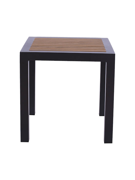 Sitting Room Table for Small Outdoor Spaces Polywood with Aluminum Frame Gray Polywood 45x45x45.5cm