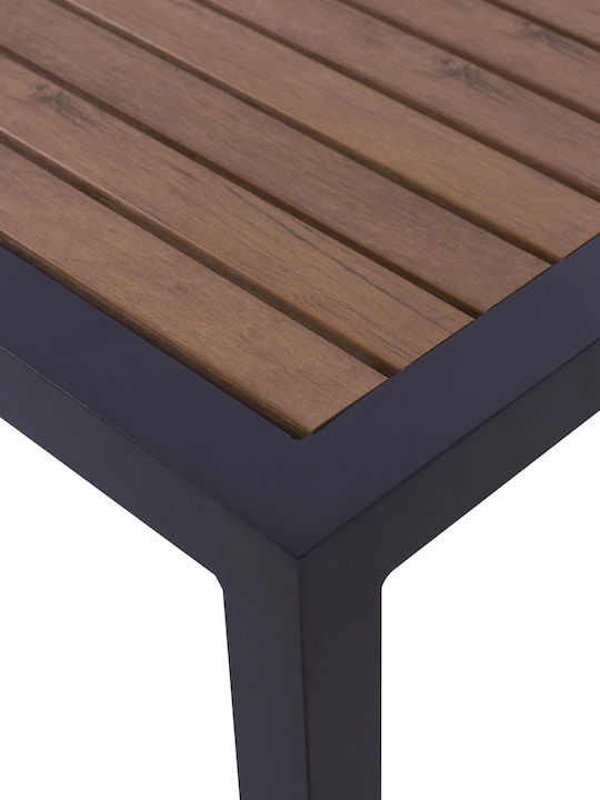 Sitting Room Table for Small Outdoor Spaces Polywood with Aluminum Frame Gray Polywood 45x45x45.5cm