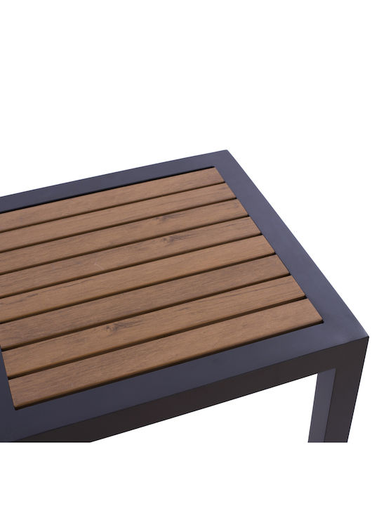 Sitting Room Table for Small Outdoor Spaces Polywood with Aluminum Frame Gray Polywood 45x45x45.5cm
