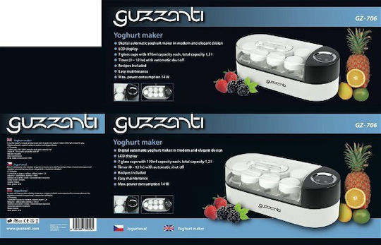 Guzzanti Яогурт мейкър 1.2лт Бял 14W