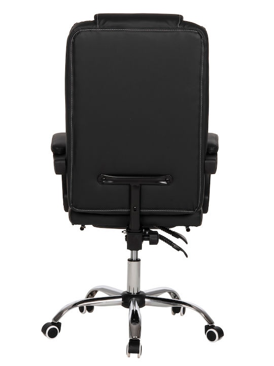 HomeMarkt Seena Reclining Office Chair with Fixed Arms Black Velvet-Black Metal HM1190.01