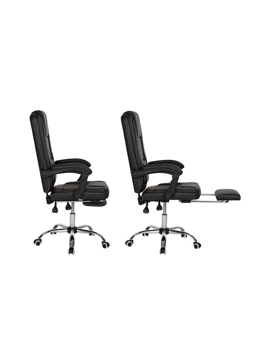 HomeMarkt Seena Reclining Office Chair with Fixed Arms Black Velvet-Black Metal HM1190.01