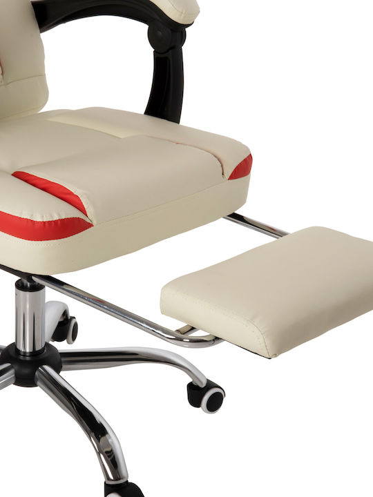 HomeMarkt SEENA Reclining Office Chair with Fixed Arms Beige-Red HM1190.03