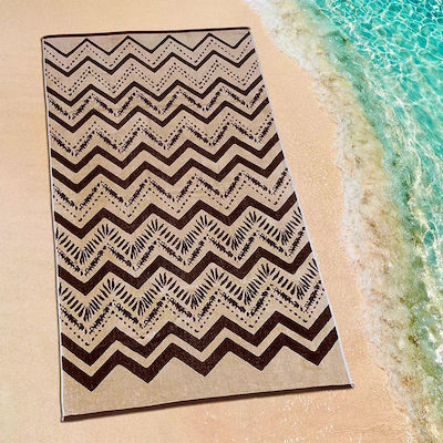 Lino Home Beach Towel Cotton Brown 160x86cm.