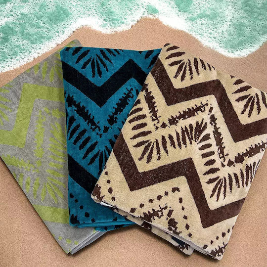 Lino Home Beach Towel Cotton Green 160x86cm.