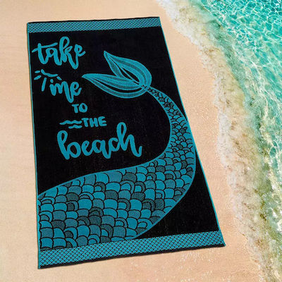 Lino Home Beach Towel Cotton Black 160x86cm.