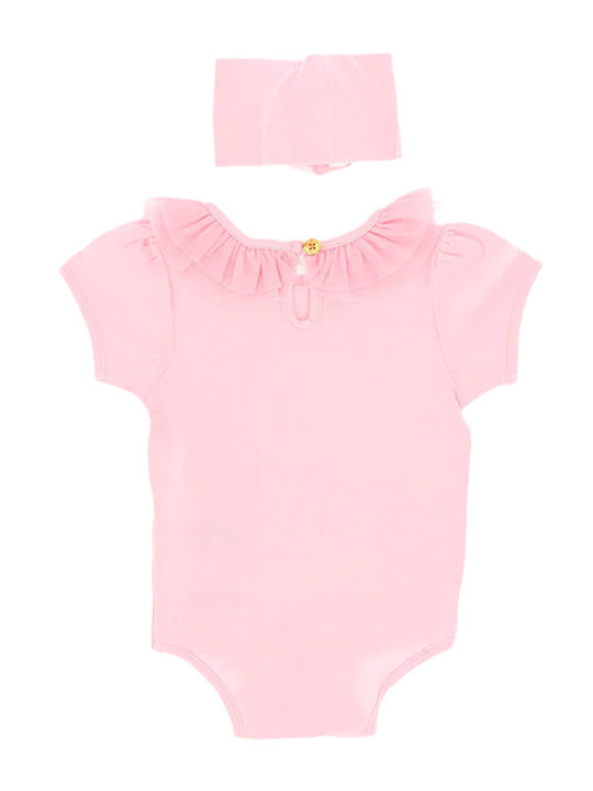 Angel's Face Baby Bodysuit Set Short-Sleeved with Accessories Fairy Pink