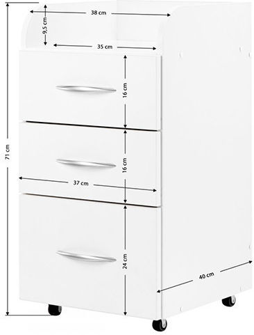 Beauty Roll Hair Salon Maintenance Cart with 3 Drawers 41cm