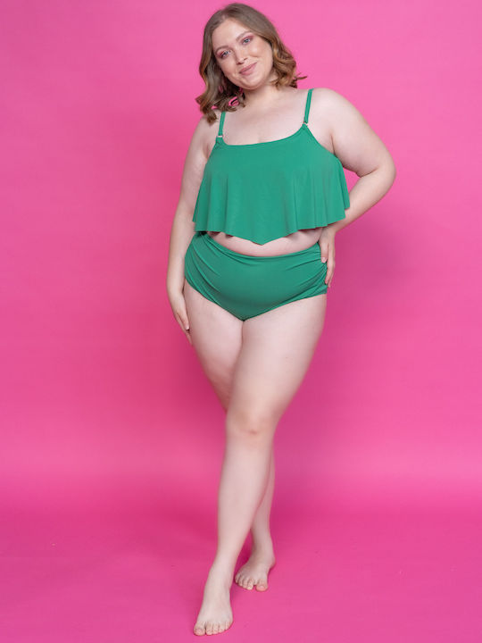 Maniags Sports Bra Bikini Top with Adjustable Straps Green