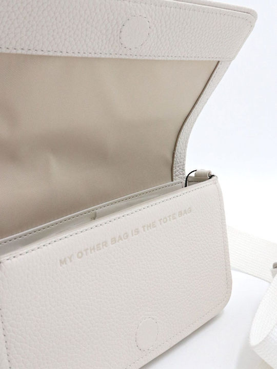 Δερμάτινη Γυναικεία Τσάντα Χιαστί Εκρού