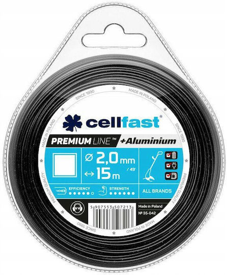 Cellfast Aluminum Square Brush Cutter Trimmer Line 2mm 15m