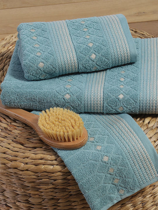 Nef-Nef Homeware 3pc Bath Towel Set 035584 Aqua Weight 480gr/m²