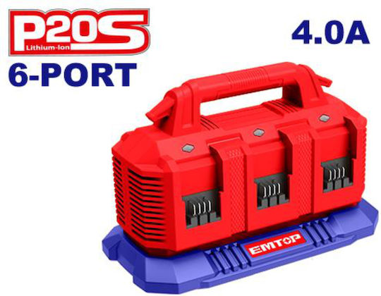 Emtop Ladegerät für Werkzeugbatterien 20V Lithium