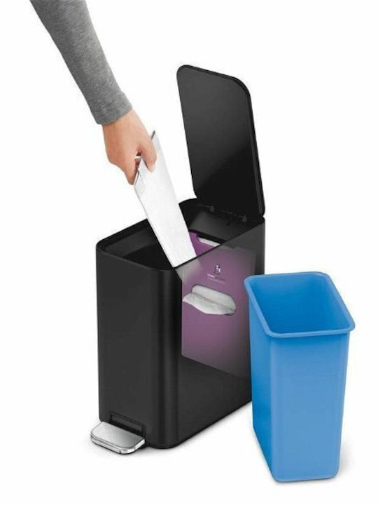 Simplehuman Inox Badezimmer Mülleimer 5Es Schwarz