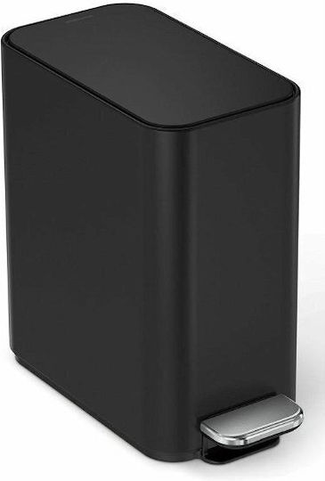 Simplehuman Inox Καλαθάκι Μπάνιου 5lt Μαύρο