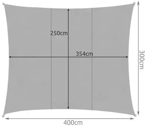Ορθογώνιο Πανί Σκίασης Γκρι 3x4m