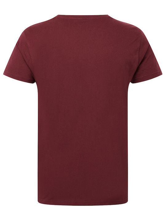 Tricou pentru bărbați | SGTee | Tricou semnătură fără etichetă pentru bărbați, culoare Burgundy