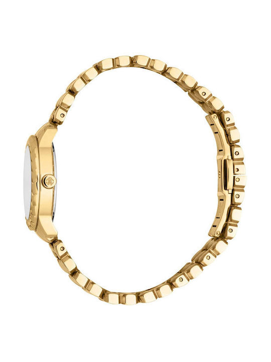 Roberto Cavalli Mini Crystals Uhr mit Gold Metallarmband