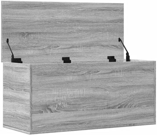 vidaXL Декоративна куфар Дърво Сив 100x42x46бр