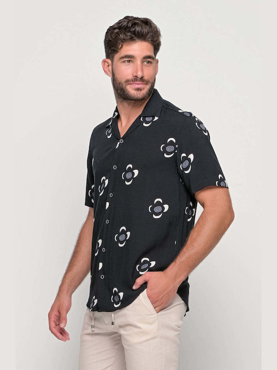 Brand'S Men's Shirt Short Sleeve Floral Black