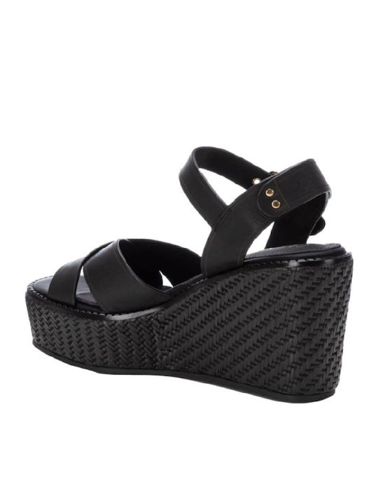 Women's Leather Platform Shoes Black