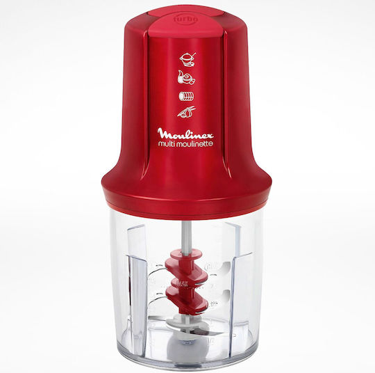 Moulinex Moulinette Πολυκόπτης Multi 500W με Δοχείο 500ml Κόκκινος