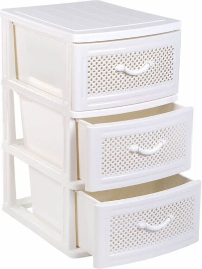 Homeplast Troleu Bucătărie Raft Plastic Capacitate 3 Alb 50x40x77cm