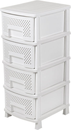 Homeplast Зива Перфорирана Пластмасова Чекмеджиера 4 Позиции Бяла 50x40x99см