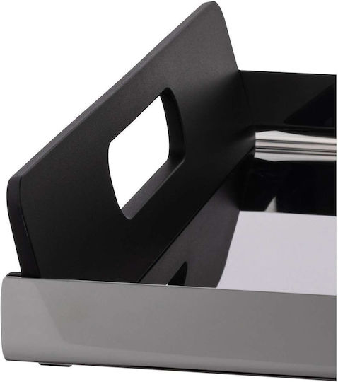 Alessi Stainless Steel Rectangular Serving Tray with Handles in Gray Color 45x30x6.2cm GIA01/45 1pcs