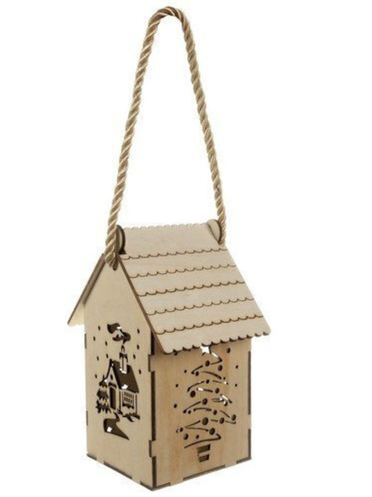 Crăciunescă Iluminată Decorativă Scenă Maro cu Baterie 14x7.5x7.5cm.